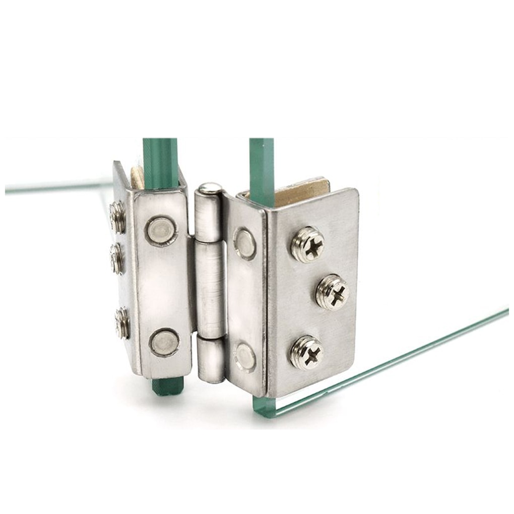 Stainless Steel Glass Door Clip Hinge Free Perforated Cupboard Glass Door Single And Double Hinge Furniture Hardware Accessories