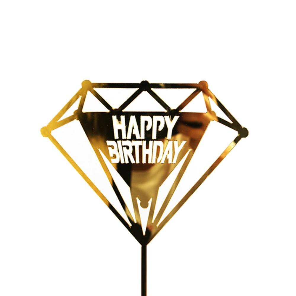 Glitter Glücklich Geburtstag Kuchen Topper Acryl Brief Gold Kuchen Dessert Top Flagge Dekoration für Geburtstag Party Hochzeit Liefert: 7