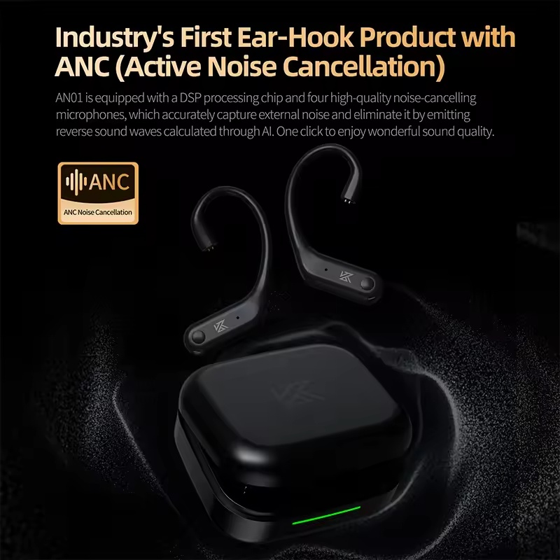 KZ AN01 Headphone Decoder Anc Noise Reduction Wireless Bluetooth 5.4 2-Pin LDAC High-Definition Audio Decoding Customization