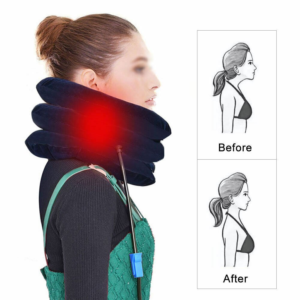Inflatable Air Neck Traction Apparatus Device Soft Neck Cervical Collar Pillow Pain Stress Pain Relief Tractor Neck Stretcher
