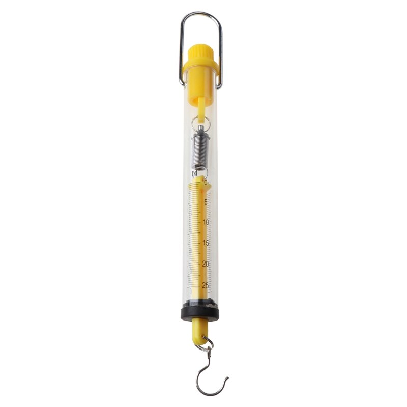 Newton force meter Max Capacity 25N Plastic Tubular Spring Scale Dual Scale Labeled for Physical Experiment 40JE