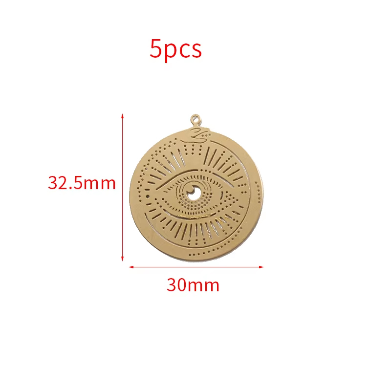 1 paquete de latón en bruto religioso Egipto Ojo del mal Celestial ojos que todos ven encanto colgante para joyería DIY haciendo Accesorios: Castaño