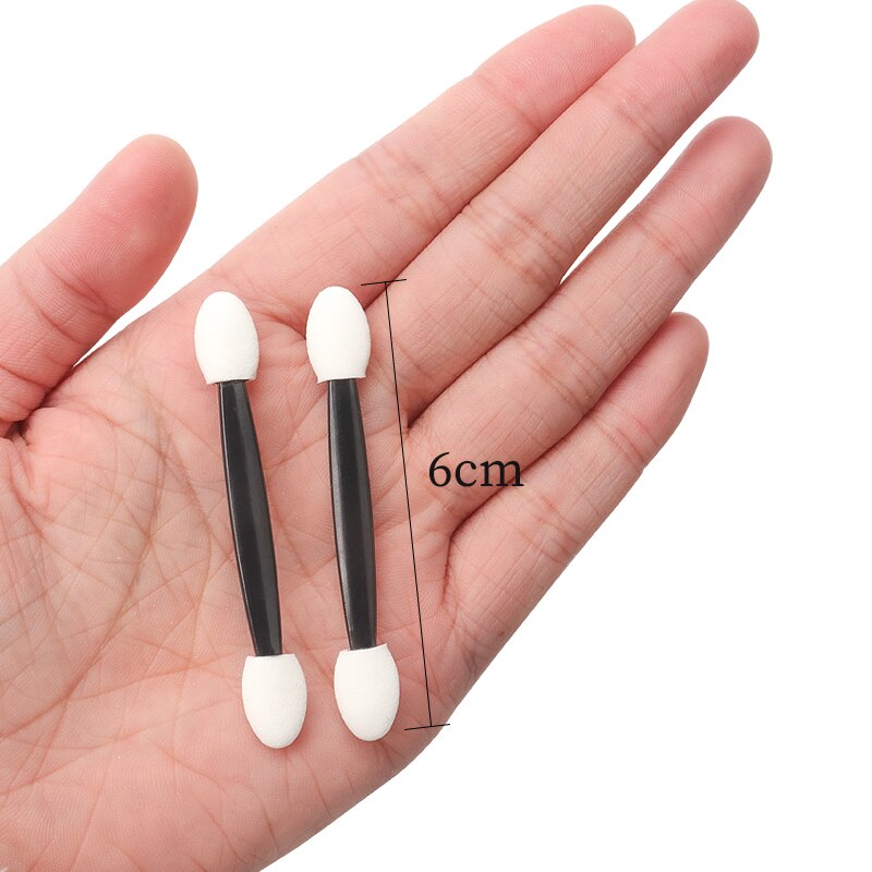 25 Pcs Sponge Stick Eye Shadow Applicator Cosmetic Brushes Double-head Eyeshadow Brush For Women Makeup Tools