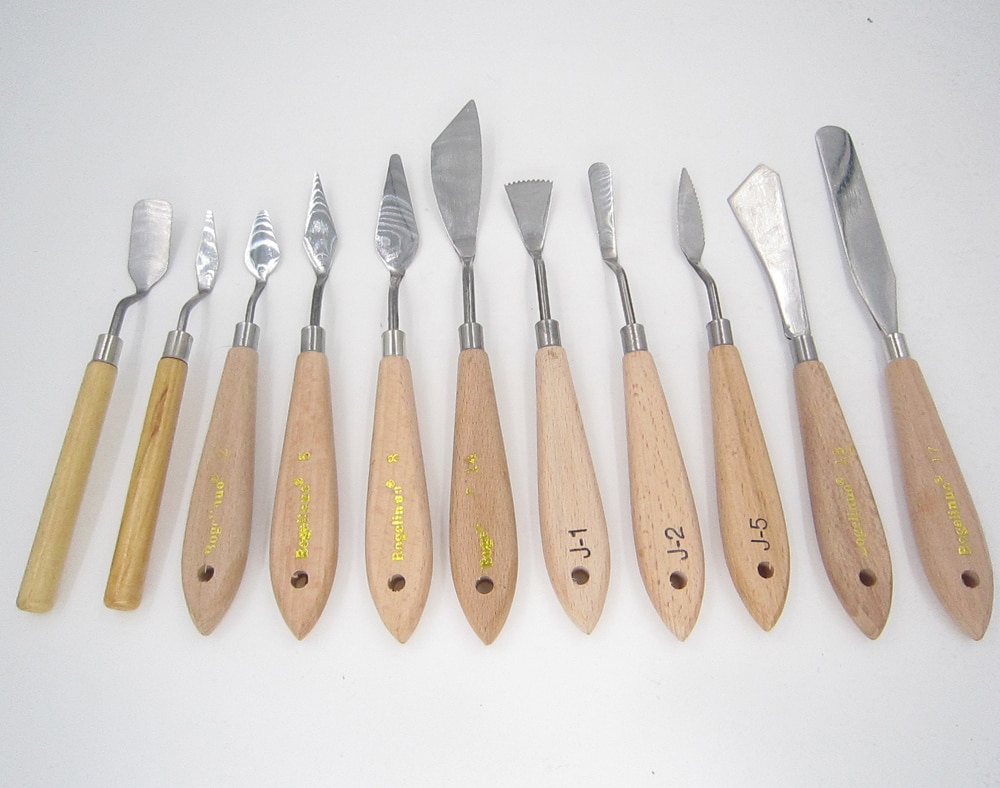 11Pcs Palette Texture Drawer Student Tool Scraper Pigment watercolor Spatula artist Painter Paint Art Oil Mix Scrape Draw