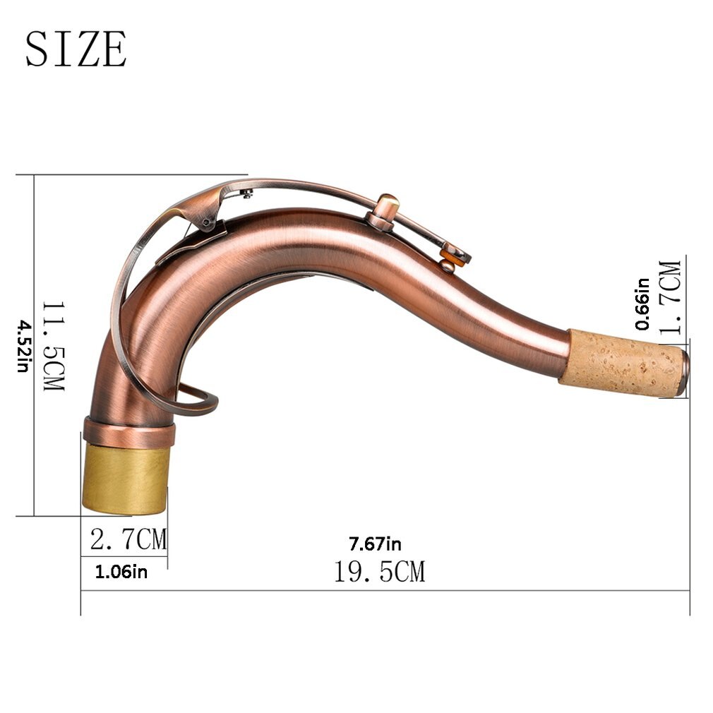 B85 Antique Lacquered Brass Material Tenor Smooth Saxophone Curved Neck Hand Polished Durable Saxophone Curved Neck