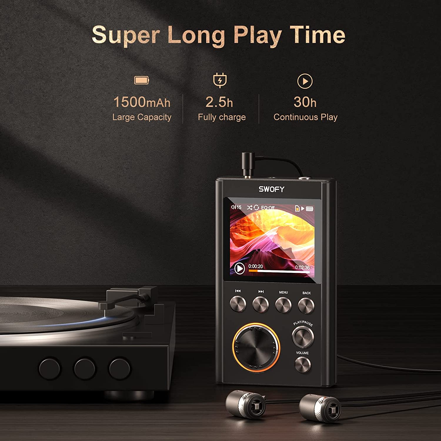 Odtwarzacz MP3 HiFi o pojemności 64 GB, przetwornik cyfrowy o wysokiej rozdzielczości z cyfrową taśmą audio DSD o wysokiej rozdzielczości, obsługuje rozszerzenie do 256 GB