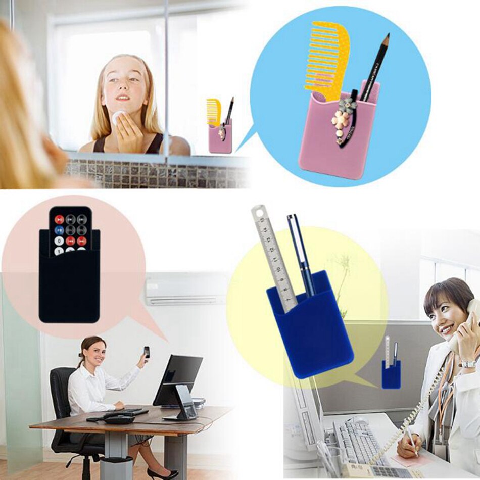 5Pcs Elastic Lycra Cell Card Holder Phone Wallet Case Women Men Business Credit ID Card Holder Pocket Stick Adhesive