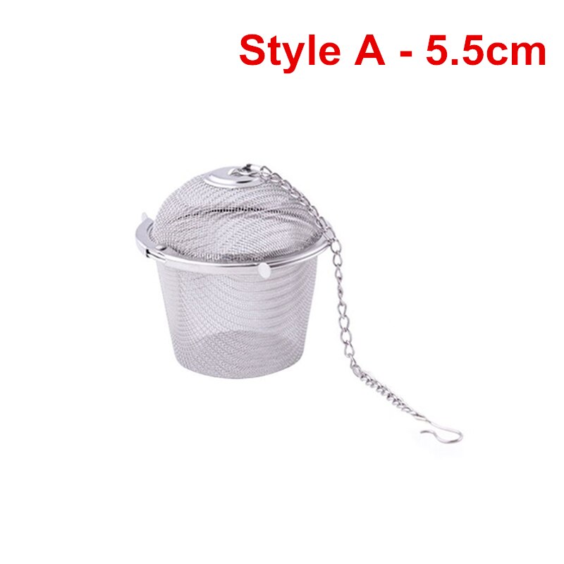 Stainless Steel Teakettle Locking Tea Filter Reusable Spice Seasoning Ball Mesh Herbal Ball Tea Coffee Strainer Infuser Tools: A (5.5cm)