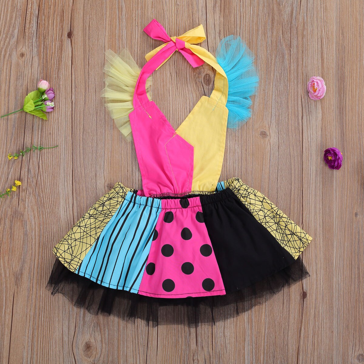 Focusnum princesa bebê meninas meninos vestido romper retalhos impressão rendas sem mangas cinto macacões tutu vestido