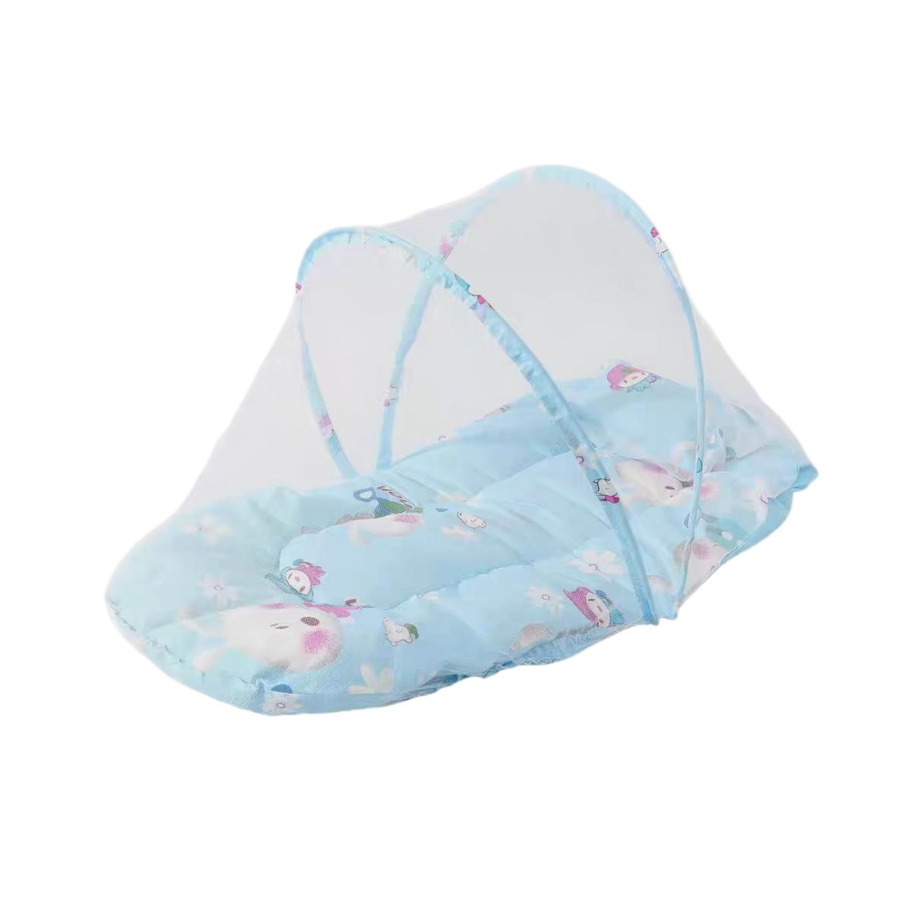 Rede de berço respirável fofa, malha de poliéster, rede de cama dobrável, durável, proteção total, redes mosquiteiras infantis, parar de escalar o bebê: green