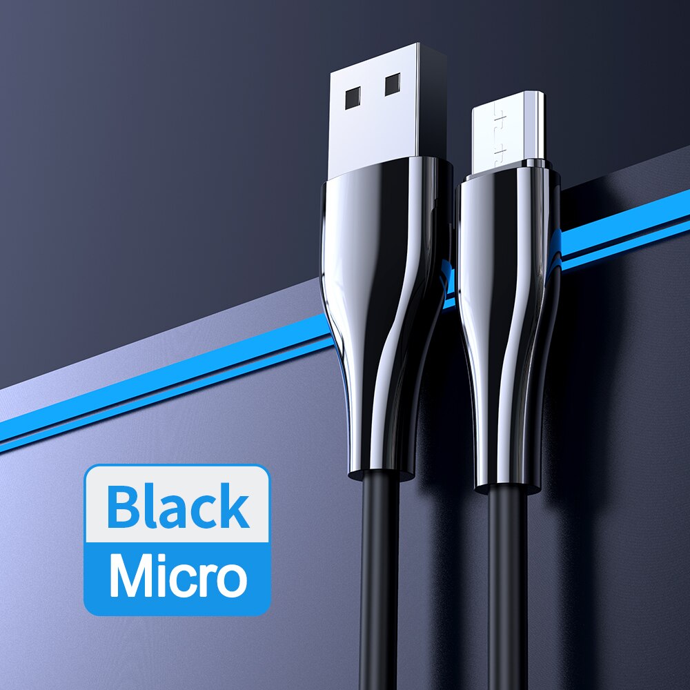 YKZ Micro USB Cable 18W Quick Charger Microusb QC 3.0 Fast Charging Cable For Samsung Xiaomi Cord Wire Data Trasmission Android: Black / 1m