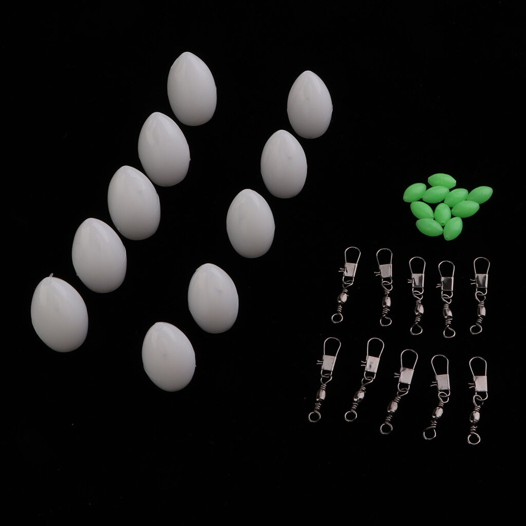 10pcs Plastic Floating Bombarda Floats Long Distance Casting Lure with Beads and Rolling Swivels