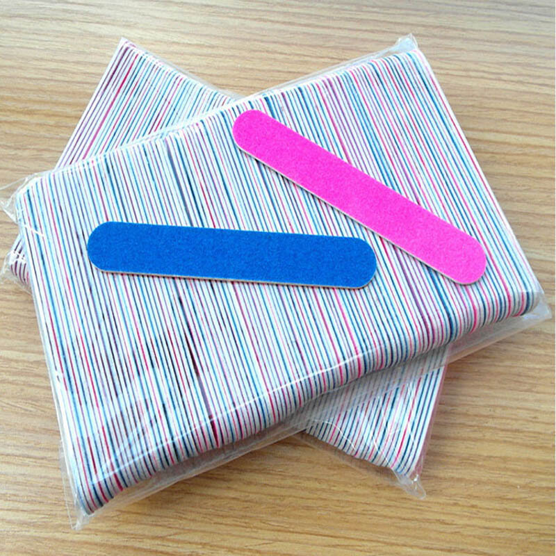 100Pcs Nail Files/Sandpaper Buffers Slim Crescent Grit 180/240 tools disposable cuticle remover callus polish pack