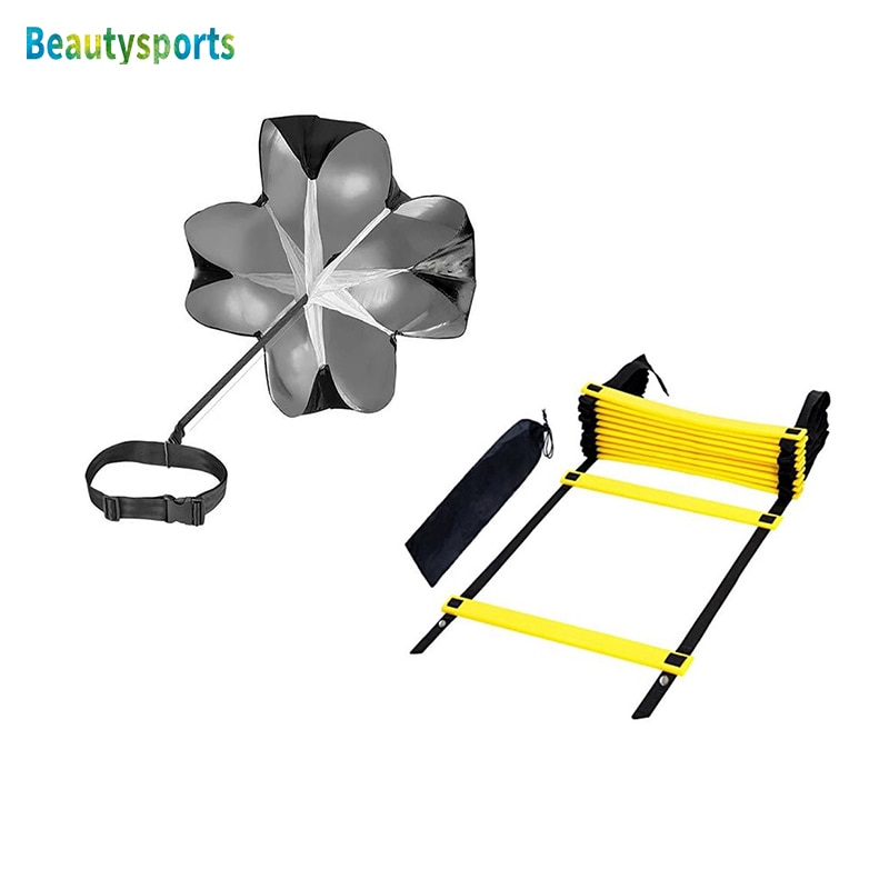 Adjustable 6 m 12 Rungs Agility Ladder 42 Inch Speed Parachute Set Football Soccer Sport Drills Trainer