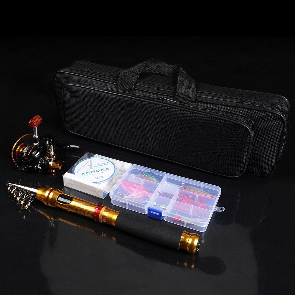 31pcs/Lot Fishing Tackle Kits Rod Pole Lead Hook Stop Beads Hard Bait Portable Travel Fishing Spinning Fishing Rod