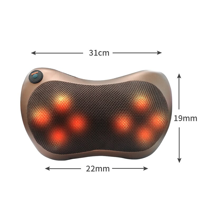 Afslapningsmassage pude vibrator elektrisk skulder rygvarme æltning med 8 hoved ryg massage til krop nakke massager