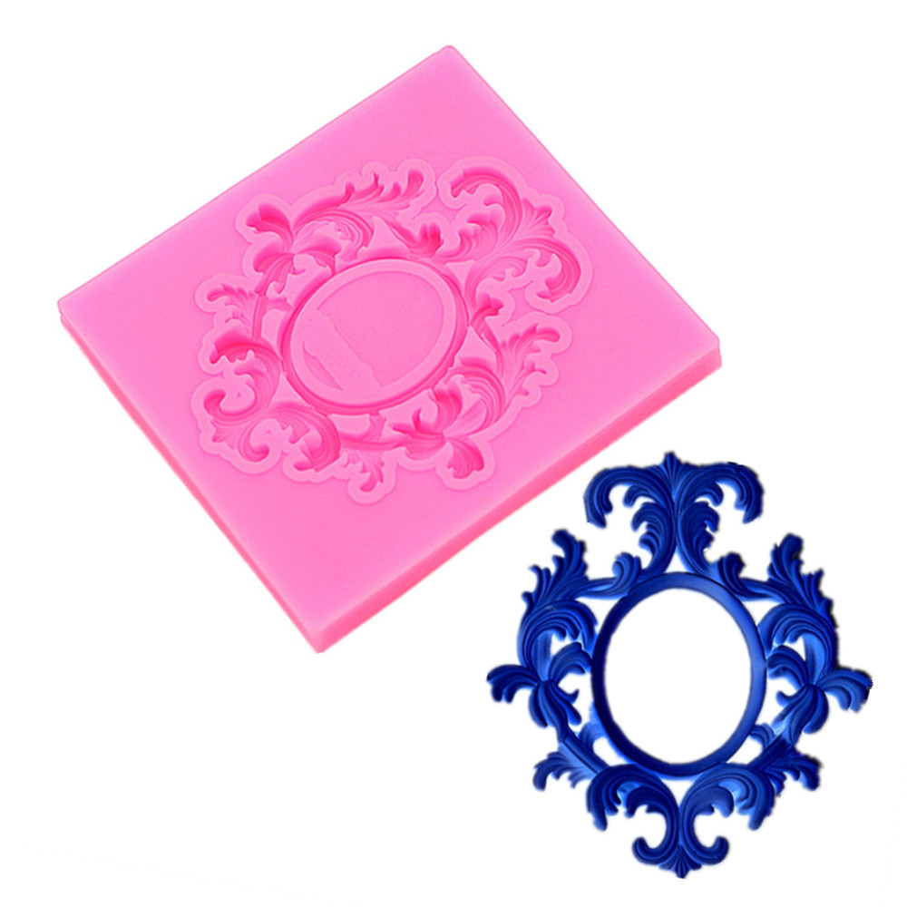 Gadgets Fondant Mallen Kleine Ovale frame Silicone rubber flexibele voedsel veilig mold klei, fondant, keramische, sieraden mould