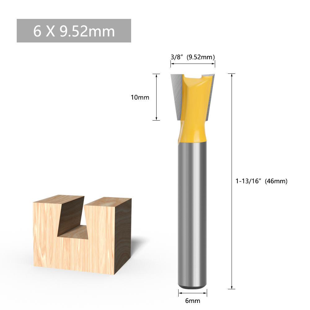 LAVIE 1pcs 6mm 1/4 Shank Dovetail Joint Router Bit Set 14 Degree Woodworking Engraving Bit Milling Cutter For Wood C06026 C07: 34mm