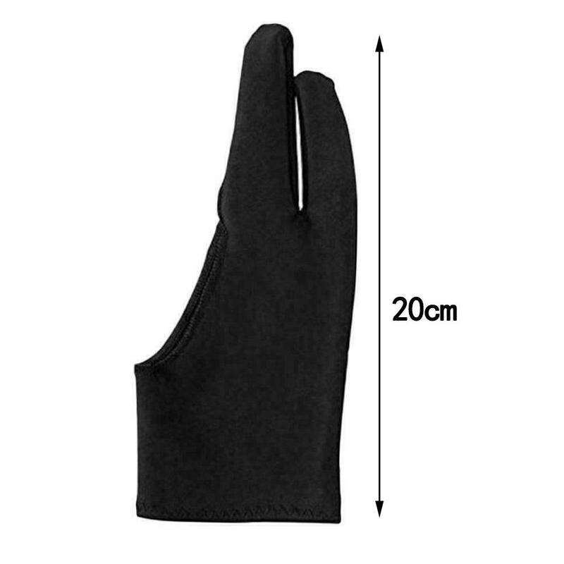Black Glove With Two Fingers Anti-fouling Drawing Painting Graphics Tablet For Any Artist Drawing O2I5