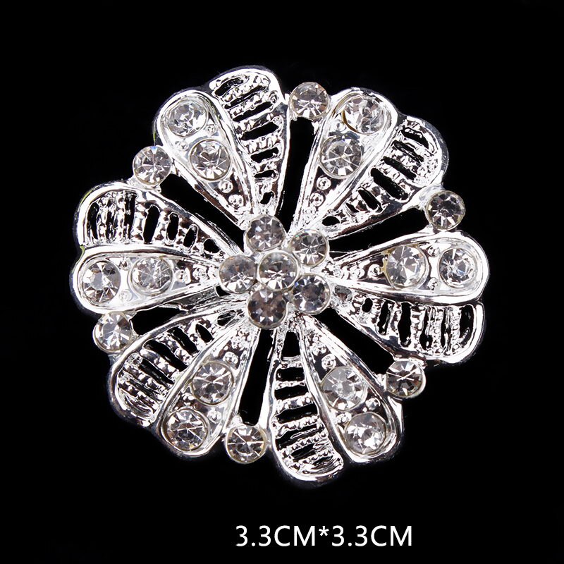 Fabriek Directe Verkoop Diverse Gold Plated Kleur Crystal Rhinestones Bloem Mode Broche Pins voor Vrouwen Diverse: 5452silver