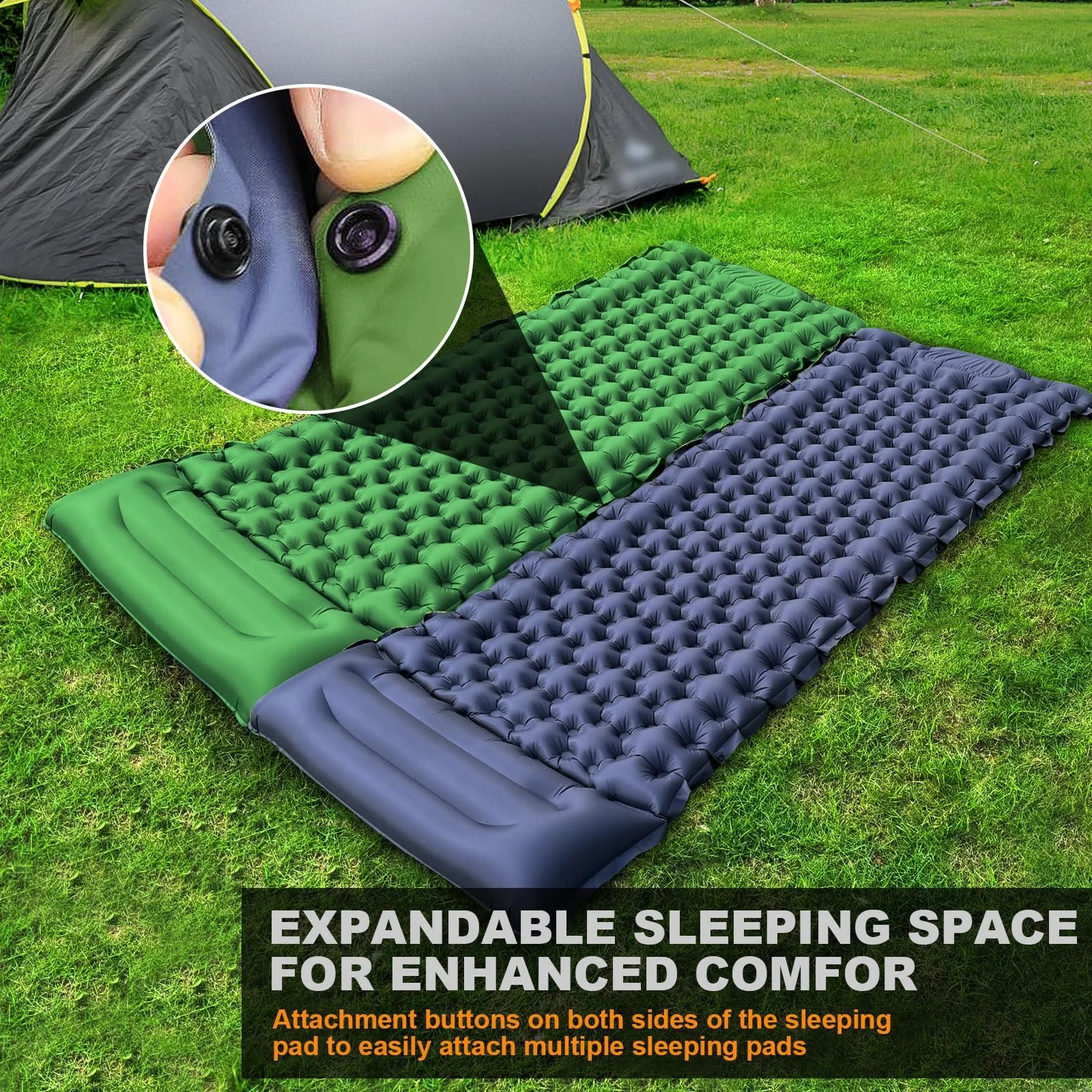 Colchoneta para dormir para acampar, colchonetas inflables para acampar, colchones de aire ultraligeros compactos para acampar, adecuada para mochilero, tiendas de campaña