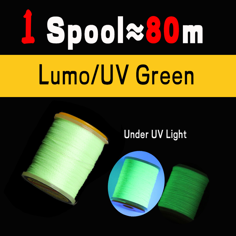 WIFREO-Hilo de atado de moscas Lumo 150D para Lucio, Lucio, moscas, UV Fluo, poliéster, bricolaje, gancho de asistencia, línea de encuadernación, accesorios de pesca, aparejos: YELLOW