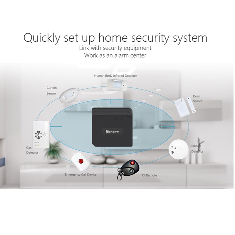 Sonoff RF Bridge Wifi 433MHZ Remote controlle Motion Sensor Door Window Wireless Detector Smart Home Security Alarm System Alexa