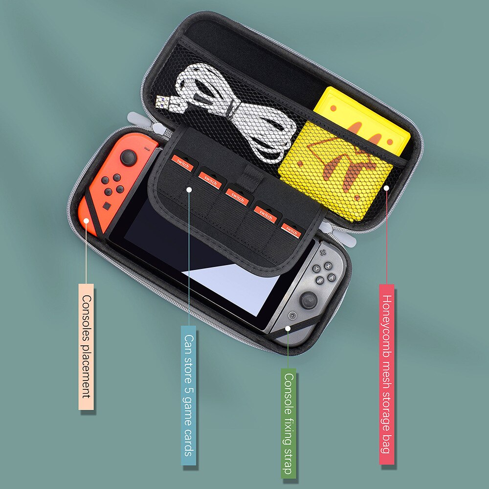 Bolsa de almacenamiento protectora para Nintendo Switch, estuche rígido de viaje portátil con gradiente de macarrón para accesorios de Switch NS