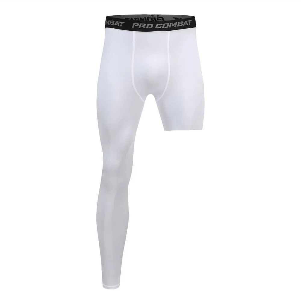 Compressiebroek voor heren Basislaag Oefenbroek Hardlopen Sport Cropped legging met één been Basketbal Voetbal Yoga Fitness