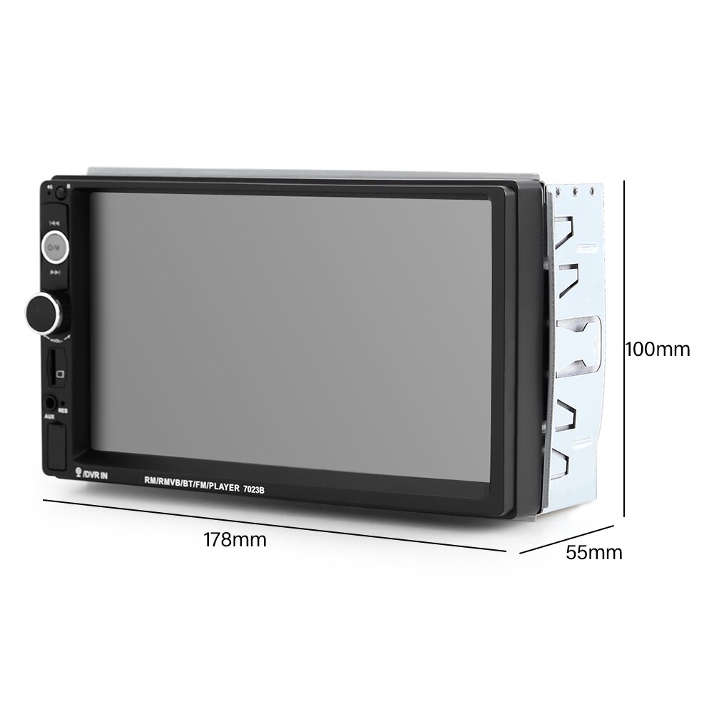Double DIN Car Stereo FM Radio Receiver with Mounting Bluetooth USB 7023B Kit for Elements Personal Car Part Ornaments