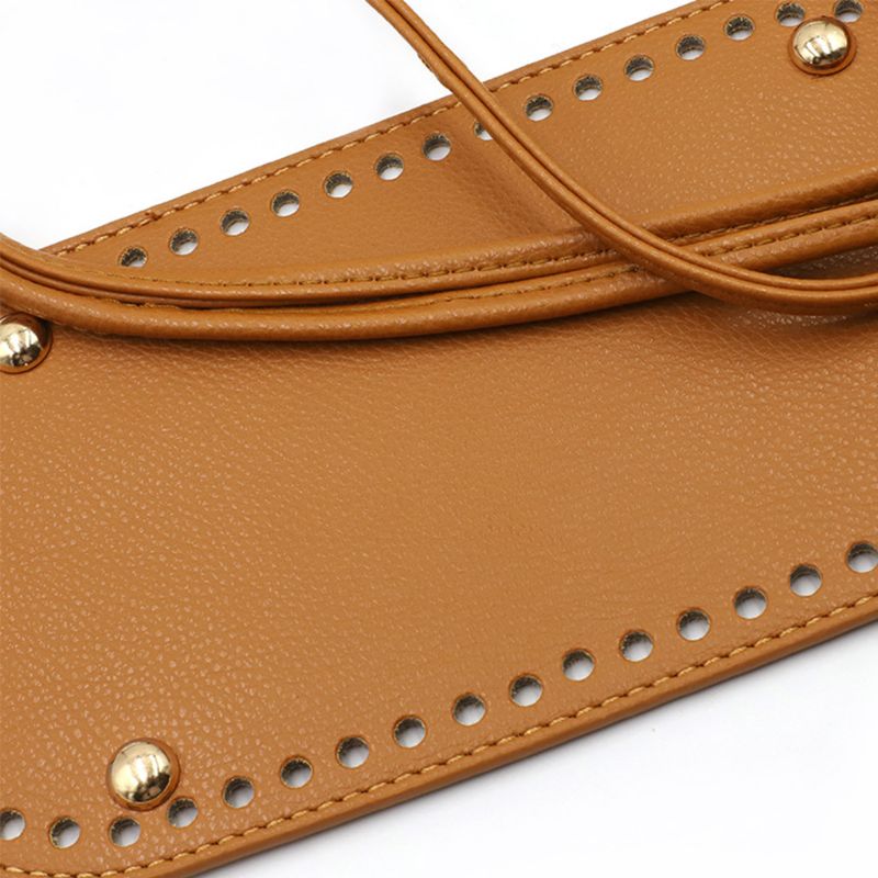 Bolsa de mano de ganchillo hecha a mano DIY, 5 unidades por juego, bolsa de accesorios, correa de cadena de cuero Artificial al hombro, asa para bolsa, repuesto inferior