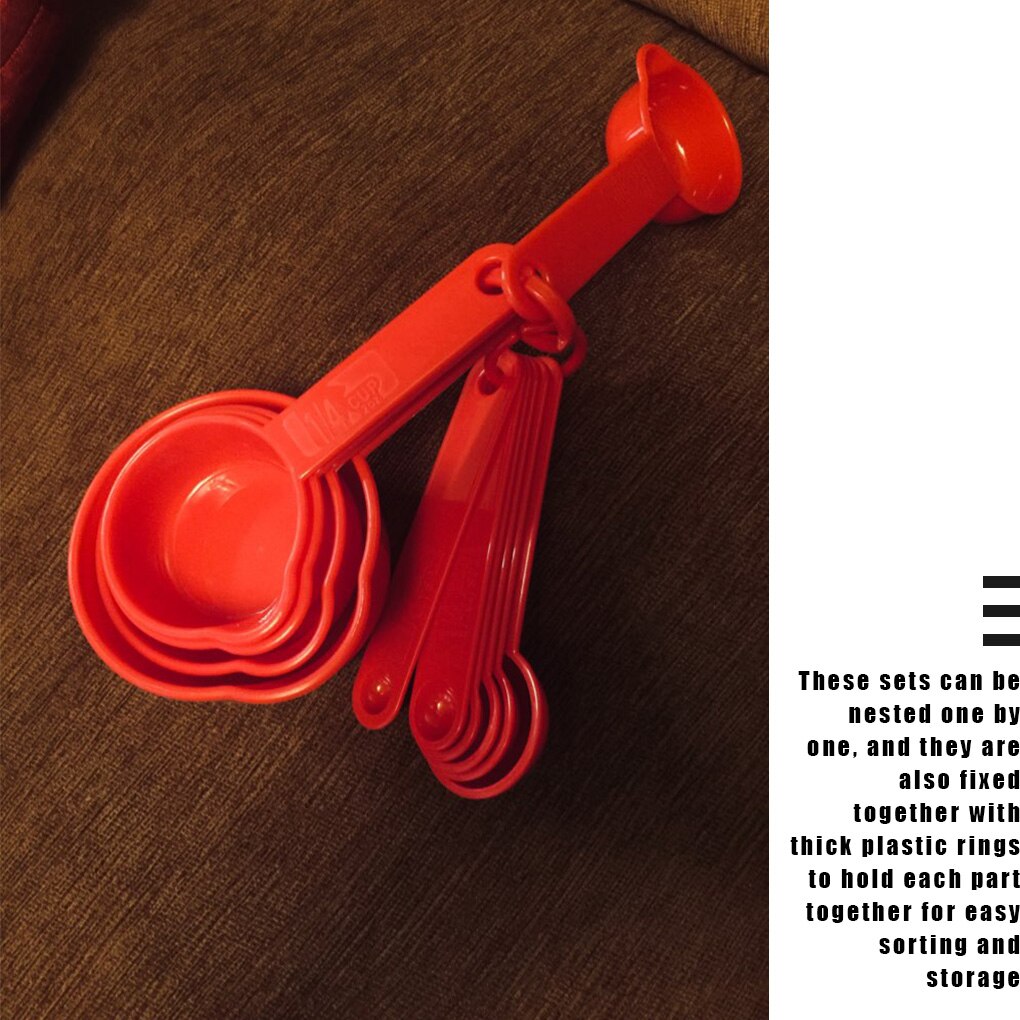 11pcs/set Measuring Cups Graduated Kitchen Measuring Tools Plastic Household Meaurement Spoons