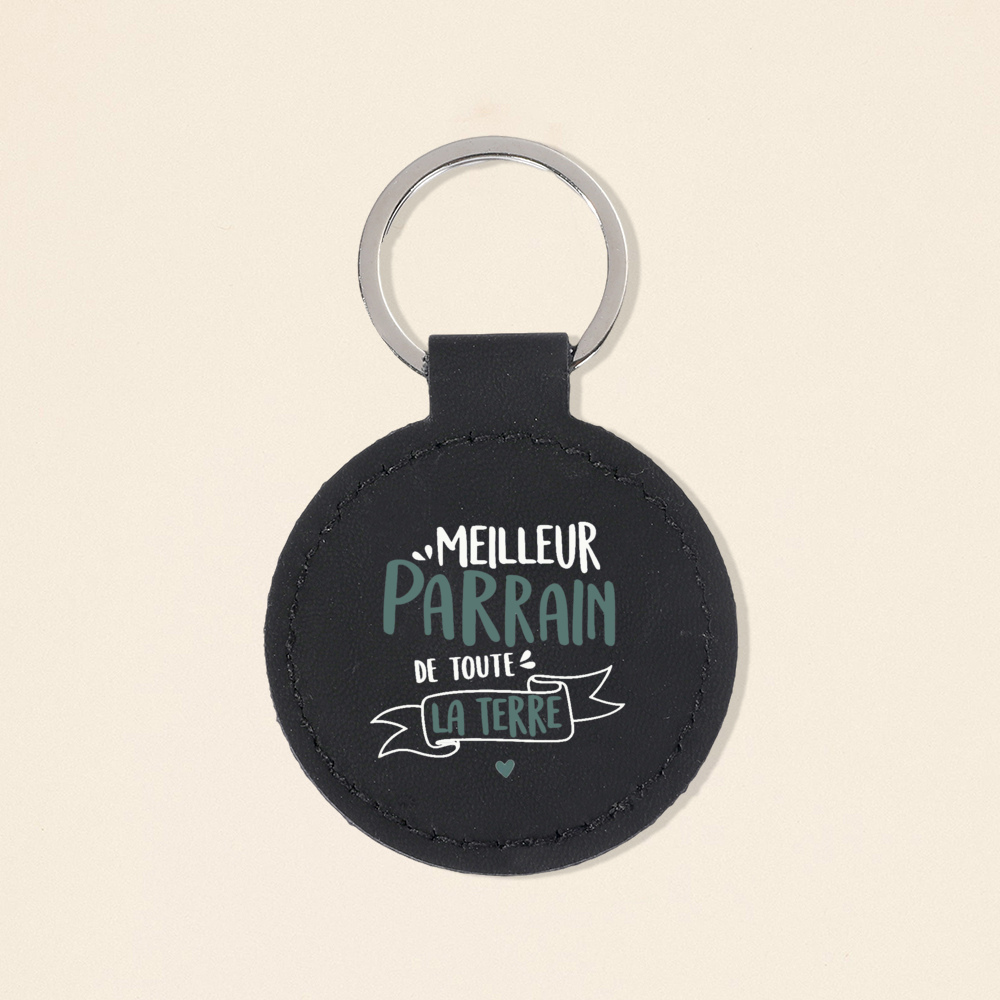 Ville du være min gudmor og gudfar nøglering vedhæng spørg marraine parrain anmodning læder kayring: Dyb blå