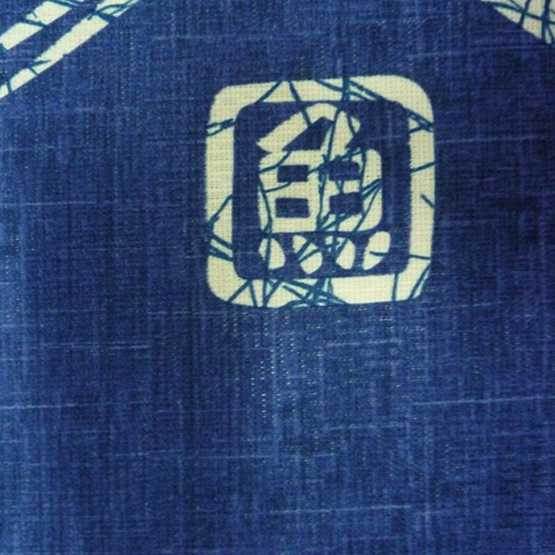 Japonais Noren porte rideau ancien caractère poisson tapisserie pour la décoration de la maison bleu 33X59Inch