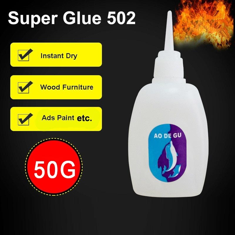 Strong Instant Super Glue 502 Adhesive Liquid For Wood Rubber Leather Paper ALI88