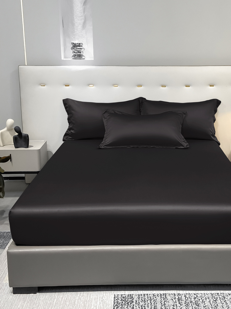 Couvre-lit en Satin noir pour hommes et femmes, quatre saisons, Simple, , couleur unie, soie glacée, maison, chambre à coucher, hôtel: 120x190cm