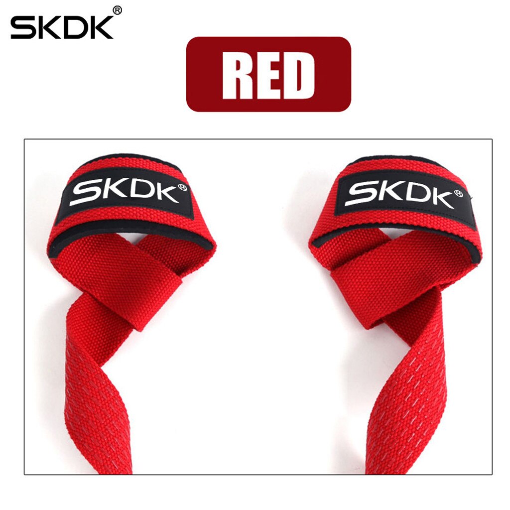 25x20x5cm 1pc Padded Weight Lifting Straps Training Gloves Hand Wrist Wraps Grip band Gym Fitness Sport Equipment Accessorie: Red