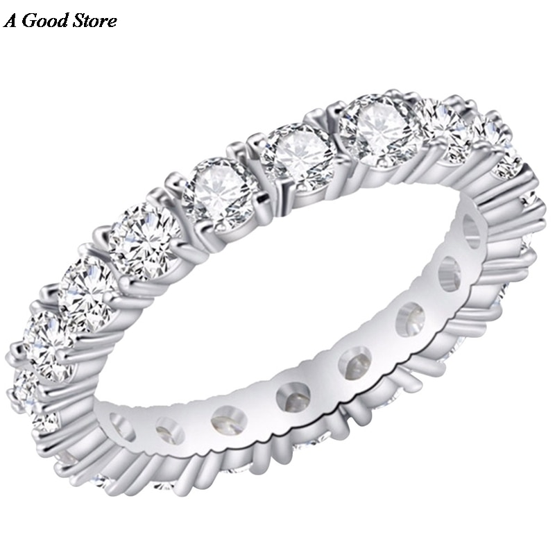 Sieraden Witte Kleur Inlay Zirconia Unieke Vormige Ring Voor Vrouwen Bruiloft Engagement Maat