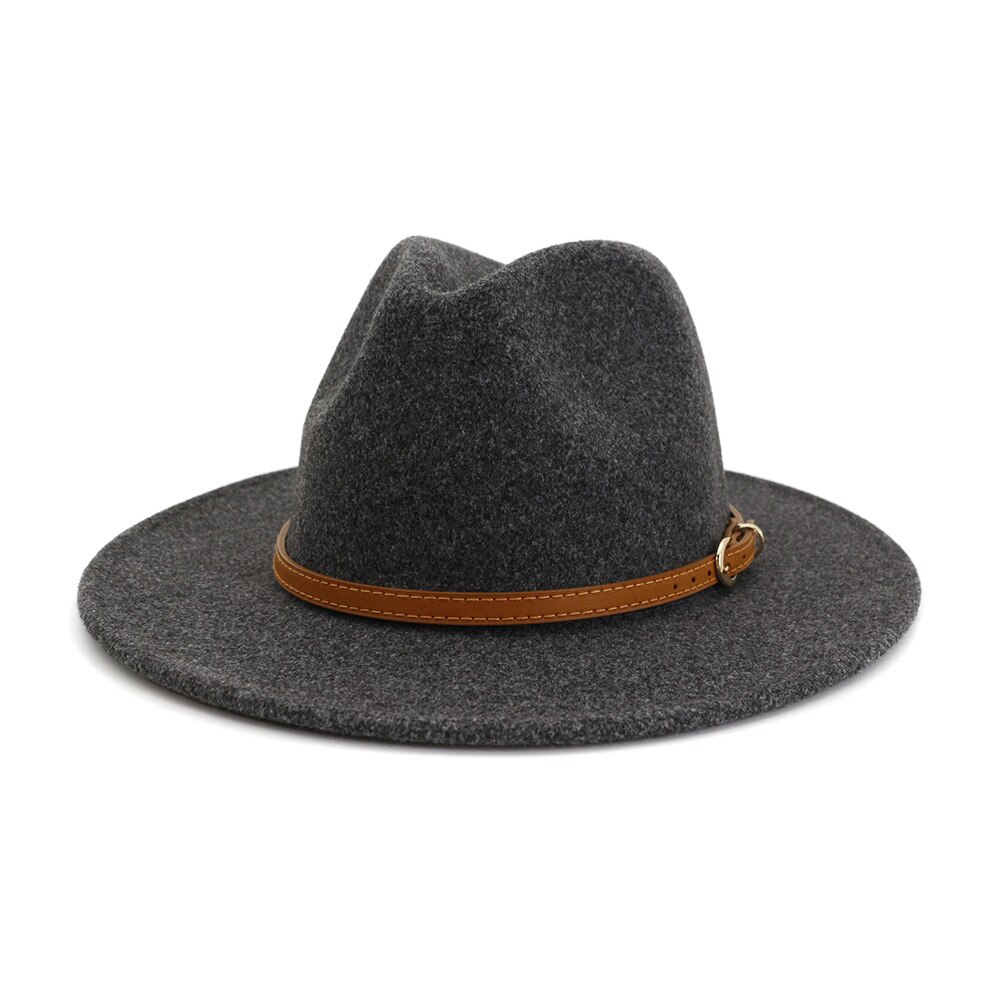 2020 di inverno fedora cappelli per le donne moda Piatto Tesa larga Morbida lana di jazz fedora Cappelli per gli uomini Leopardo gotico superiore cappello da sposa d'epoca: A-8