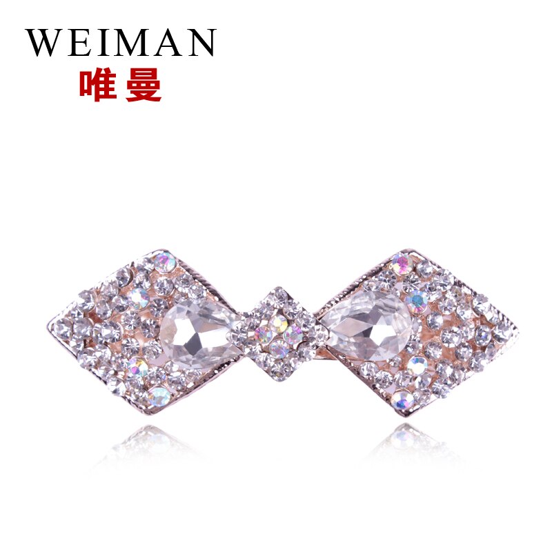 Weimanjingdian arco/doces cristal strass grampos de cabelo, grampos de noiva, joias de cabelo