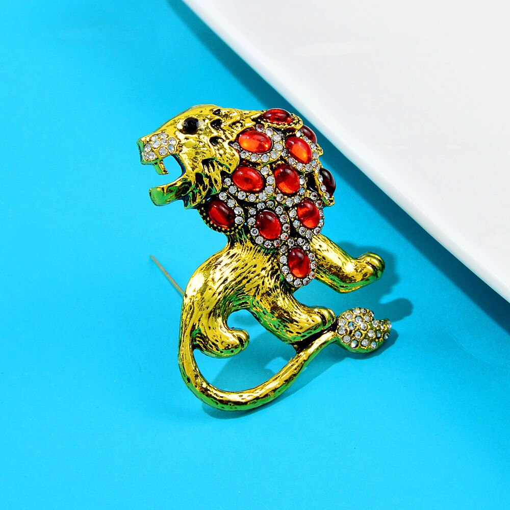 Cindy Xiang Rhinestone Lion Broches Voor Vrouwen En Mannen Unisex Animal Pin 2 Kleuren Beschikbaar Reson Bead Inlay Mode-sieraden