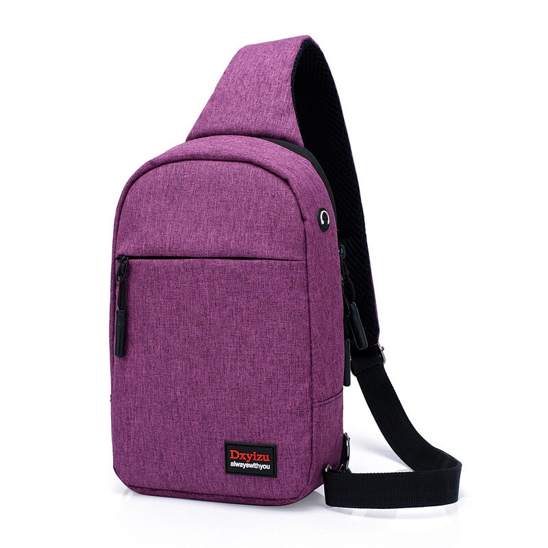 DINGXINYIZU Moda Homens Lona Pacote Peito Pequeno Alça de Ombro Único Sacos de Embalagem Para As Mulheres Ocasional Pacote de Viagem De Volta saco Do Feriado: Purple