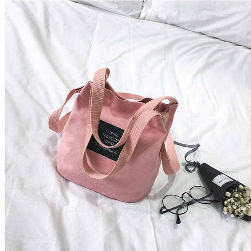 Xzp moda casual fresco arte menina cosméticos lona embreagem senhora tote bolsa de compras sacos pequenos sólidos sacos de ombro para meninas