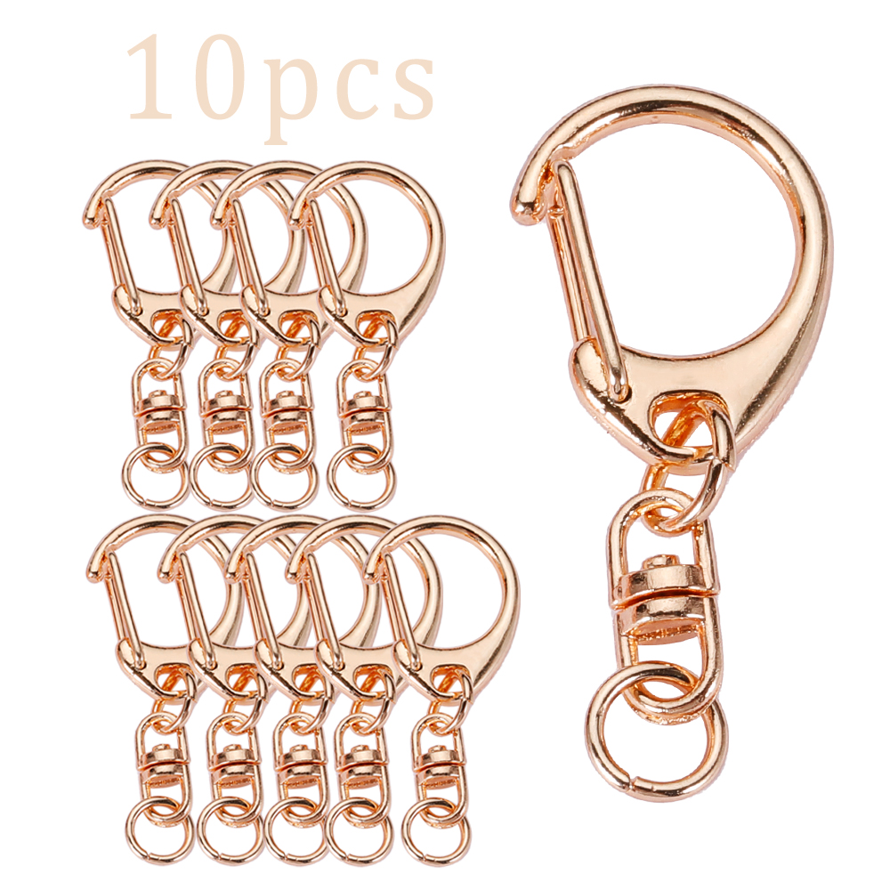 10 stuks C-gesp draaisluiting sleutelhanger 8 vorm sleutelhanger sleutelhanger ring metalen haken clip kleine sluitingen sieraden maken: Rood