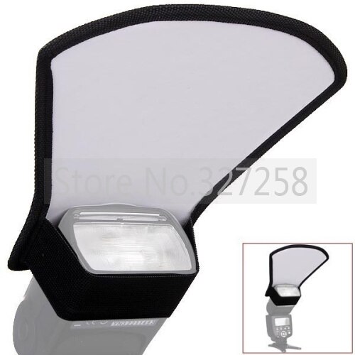 1 pcs 2-in-1 Zilver/Wit Camera Flash Diffuser Softbox Photo Flash Light Reflector Voor Canon camera Grootte 11*18*20 cm