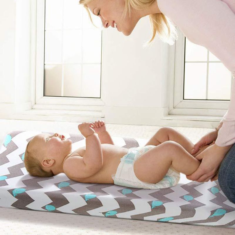 Vugge barneseng sæt 2 pakke blød vugge madras ark baby sengetøj i grå sky & bølgehval trykt pasform standard vugge madras