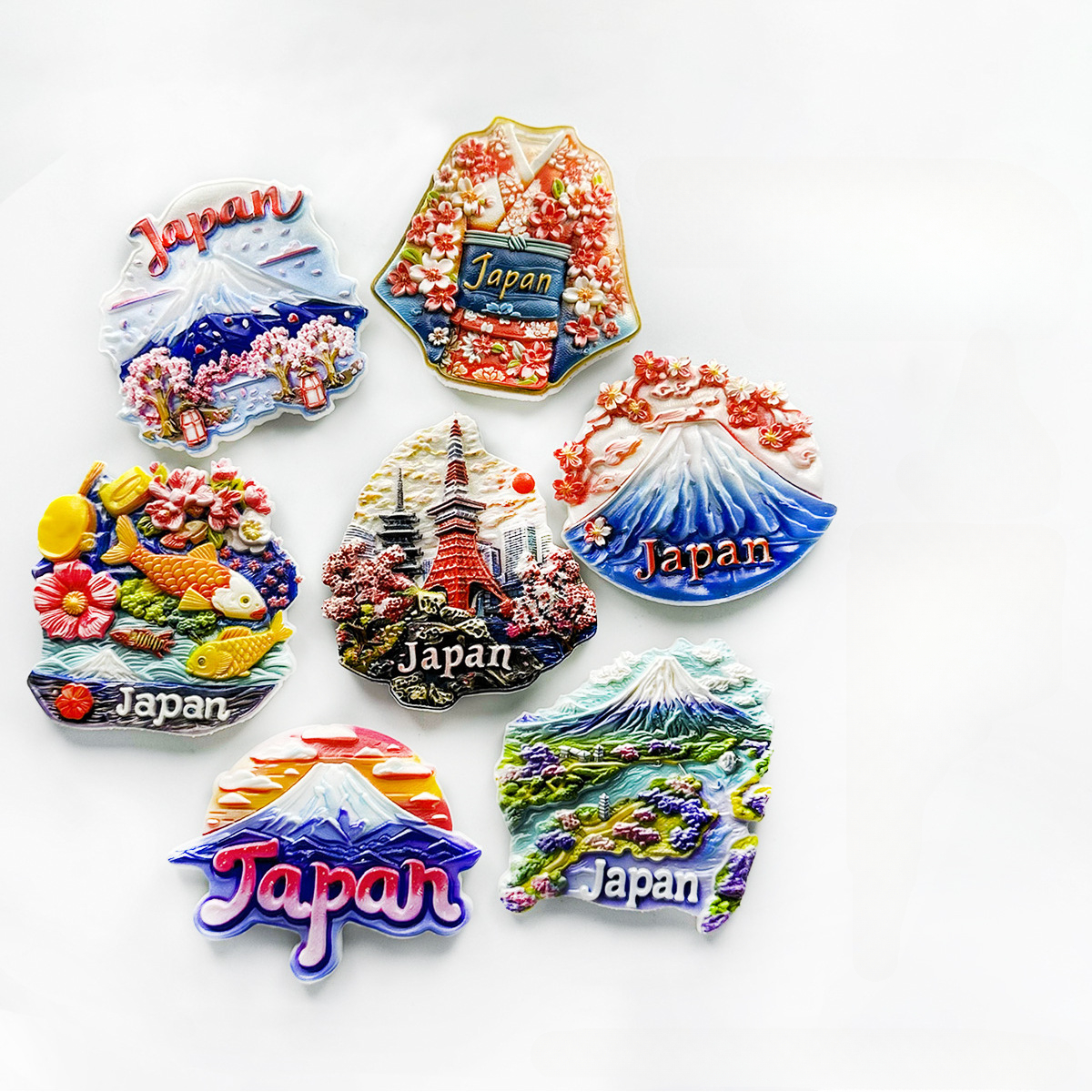 Imanes de nevera japoneses mont Fuji Tokyo Kyoto recuerdo turístico artesanales pegatina magnética de resina para refrigerador decoración del hogar