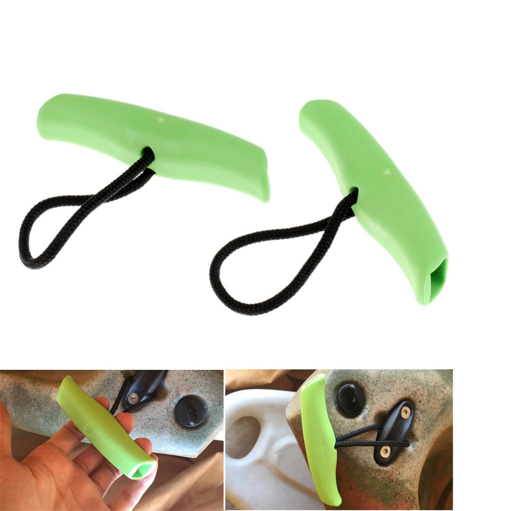 2x Nylon Kano Kajak Boot Toggle Handvat Grip & Touw Accessoires, Groen