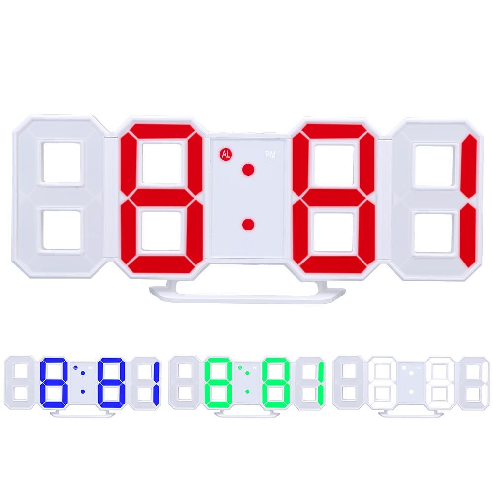 Digitale Elektronische Schreibtisch Uhr LED Uhr Umschaltbar 12/24 Stunden Anzeige Wecker und Schlummern Anzeige Mehrere Farben Uhr