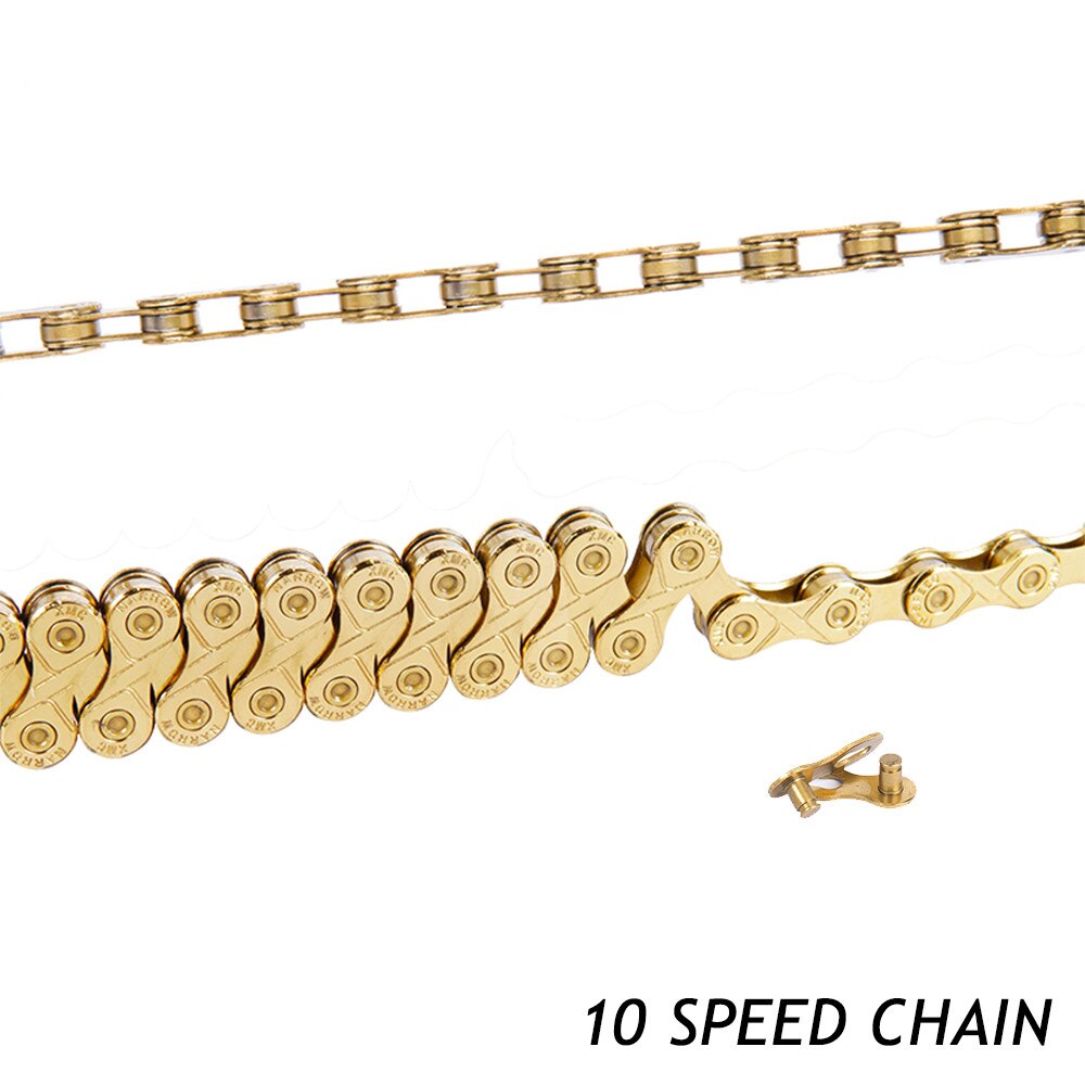 Bicycle chain 9 10 11 speed ultralight road bike mtb 9 10 11s chaine velo 116 links chian gold bicycle parts: ZT-10